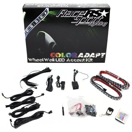 Race Sport Coloradapt Adaptive Rgb Led Wheel Well Kit W/ Key Card Rgb Remote RSWWKIT